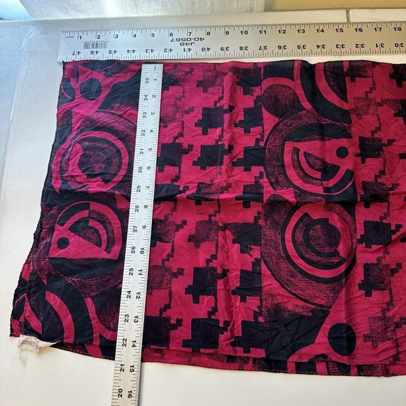 Jones New York Womens Head Neck Scarf Pink Fuchsia Geometric Career - Picture 6 of 9